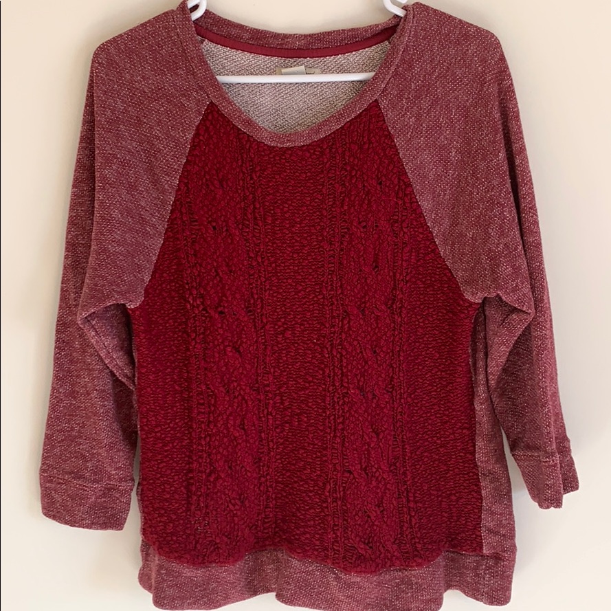 Lucky Brand Knit Front Sweatshirt